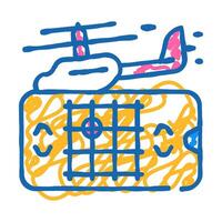 toy controlling with phone app icon doodle illustration vector