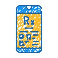 electronic prescription flat icon doodle illustration vector