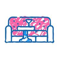 lounge area flat icon doodle illustration vector