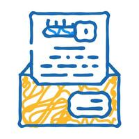 digital encryption key icon doodle illustration vector