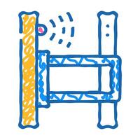 bounding frame with sensor icon doodle illustration vector