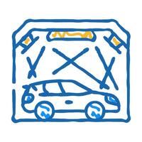 garage box for car polishing icon doodle illustration vector