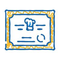 diploma cooking courses icon doodle illustration vector