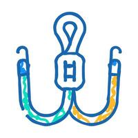 string for glasses icon doodle illustration vector