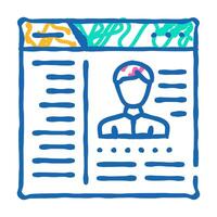 cms with data kyc icon doodle illustration vector