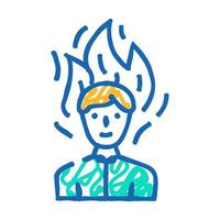 burning man after wasabi icon doodle illustration vector