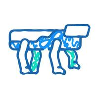 robodog robot icon doodle illustration vector