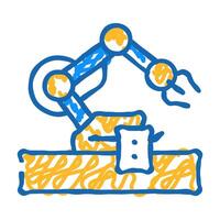 robotic arm robot icon doodle illustration vector