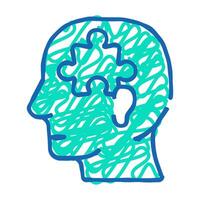 puzzle employee problem and task icon doodle illustration vector