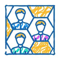 honeycomb networking icon doodle illustration vector