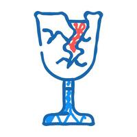 fragile mark icon doodle illustration vector