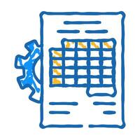 accounting working process erp icon doodle illustration vector