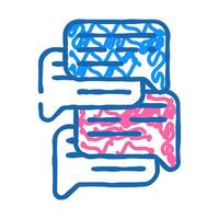 talk and discuss icon doodle illustration vector