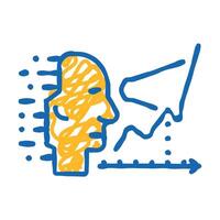 artificial intelligence analytics icon doodle illustration vector