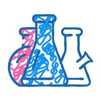flasks lab tools icon doodle illustration vector