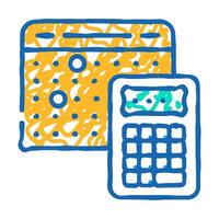 calculation of cost and terms icon doodle illustration vector