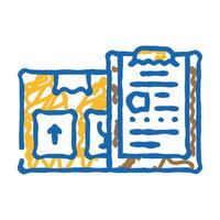 documents of import and export icon doodle illustration vector