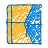 diary with string icon doodle illustration vector