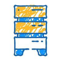 data center server for storage file icon doodle illustration vector