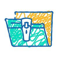 save file in folder icon doodle illustration vector