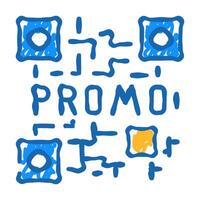 qr code icon doodle illustration vector