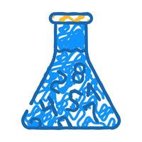 flask with numbers icon doodle illustration vector