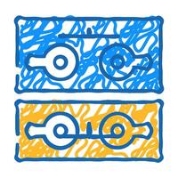 push button switch mechanism icon doodle illustration vector