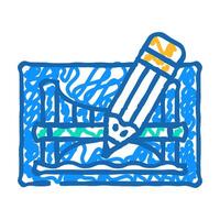 pencil architect tool for create construction icon doodle illustration vector