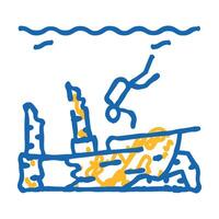 dive course for sunken objects icon doodle illustration vector