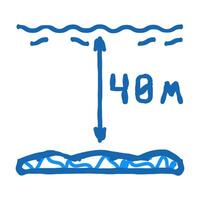 maximum diving depth on course icon doodle illustration vector