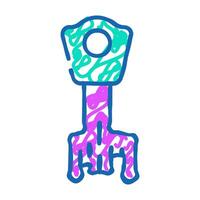 abstract key icon doodle illustration vector