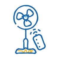 fan with remote control icon doodle illustration vector