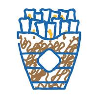 french fries icon doodle illustration vector