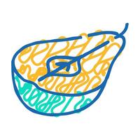 pear cut icon doodle illustration vector