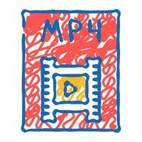 mp4 file format document icon doodle illustration vector