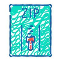 zip file format document icon doodle illustration vector