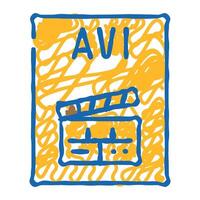 avi file format document icon doodle illustration vector