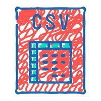 csv file format document icon doodle illustration vector