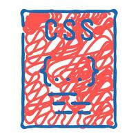 css file format document icon doodle illustration vector