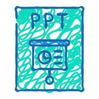 ppt file format document icon doodle illustration vector