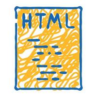html file format document icon doodle illustration vector