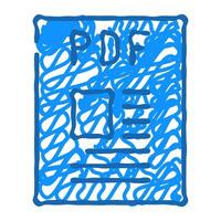 pdf file format document icon doodle illustration vector