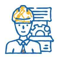 technical sales engineer worker icon doodle illustration vector