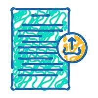 upload paper document icon doodle illustration vector