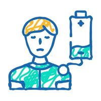 tired person stress headache icon doodle illustration vector