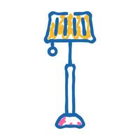 lamp floor bedroom interior icon doodle illustration vector