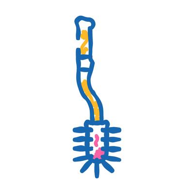 toilet bowl brush home accessory icon doodle illustration