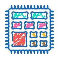 microcontroller electrical engineer icon doodle illustration vector