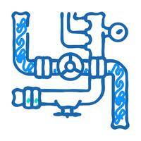 pipeline system petroleum engineer icon doodle illustration vector