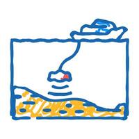 seabed survey petroleum engineer icon doodle illustration vector